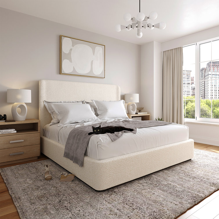 Latitude Run® Serene Upholstered King Bed With Wingback Headboard Wayfair